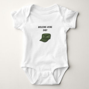 Bearbeitbarer Begrüßungs-Zuhause-Vater-Soldat Baby Strampler