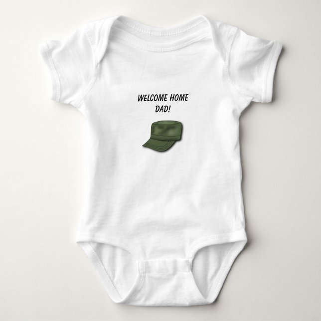 Bearbeitbarer Begrüßungs-Zuhause-Vater-Soldat Baby Strampler (Vorderseite)