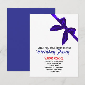 Bearbeitbarer Black Bow Birthday, Einladungs-Vorla Einladung