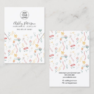 Bearbeitbarer Blumen Logo Schmuck Ohrring Halskett Visitenkarte