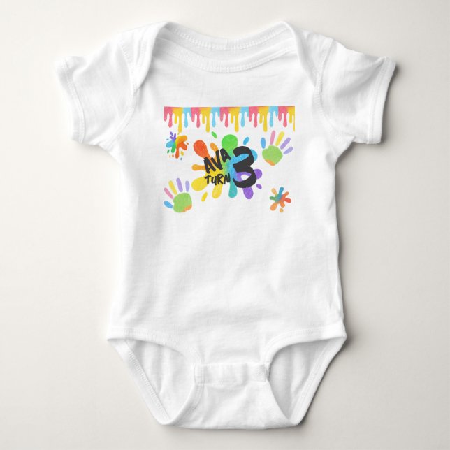 Bearbeitbarer Crayon-Stil - Künstlerische Farbe un Baby Strampler (Vorderseite)
