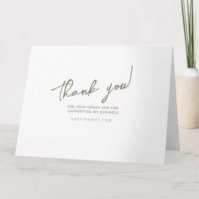 Bearbeitbarer Dank für Ihr Einkauf Dankeskarte (Vorderseite)