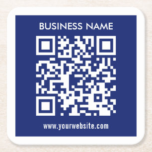 Bearbeitbarer (direkt generierter) QR-Code   Marin Rechteckiger Pappuntersetzer