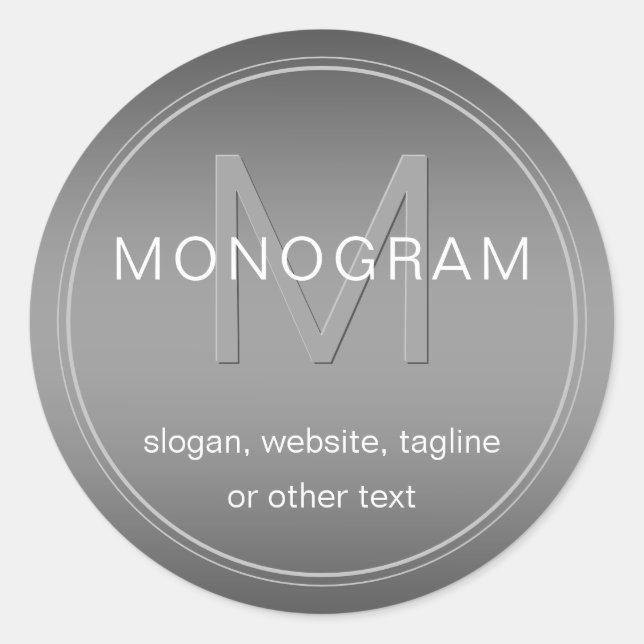 Bearbeitbarer Farbhintergrund und Monogramm Runder Aufkleber (Vorderseite)
