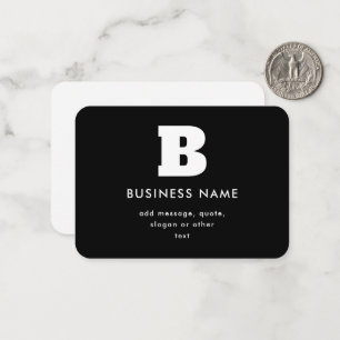 Bearbeitbarer Firmenname & Slogan   Schwarz und We Mitteilungskarte