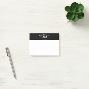 Bearbeitbarer Firmenname, Website und hochgeladene Post-it Klebezettel