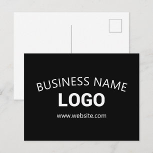 Bearbeitbarer Firmenname, Website und hochgeladene Postkarte