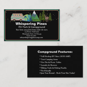 Bearbeitbarer Glamping Resort Naturkontakt Design Visitenkarte