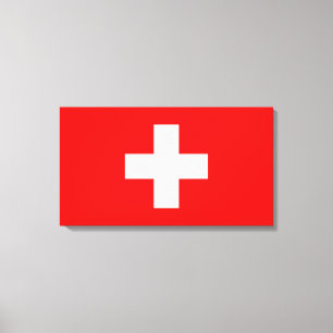 Bearbeitbarer Hintergrund: Die Flagge der Schweiz Leinwanddruck