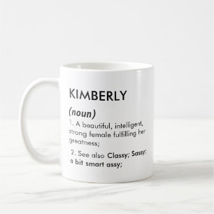 Bearbeitbarer Kimberly-Name Definition, benutzerde Kaffeetasse
