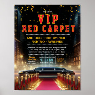 Bearbeitbarer Limo roter Teppich Flyer Poster