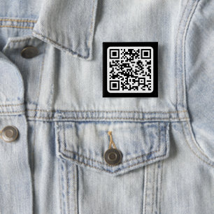 Bearbeitbarer moderner QR-Code Schwarz Weiß oder Button
