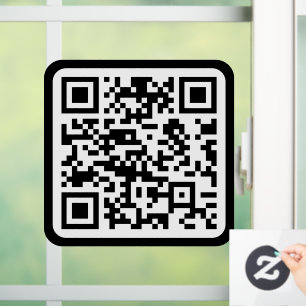 Bearbeitbarer moderner QR-Code Schwarz Weiß oder Fensteraufkleber