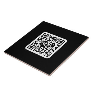 Bearbeitbarer moderner QR-Code   Schwarz Weiß oder Fliese