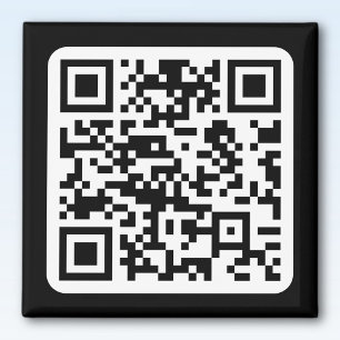 Bearbeitbarer moderner QR-Code Schwarz Weiß oder Magnet