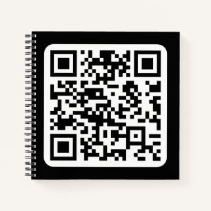 Bearbeitbarer moderner QR-Code   Schwarz Weiß oder Notizbuch