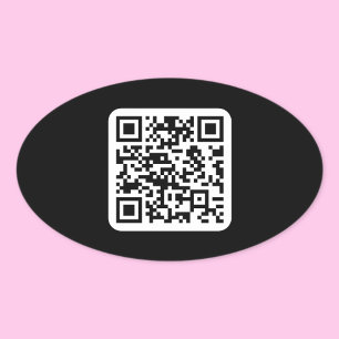Bearbeitbarer moderner QR-Code   Schwarz Weiß oder Ovaler Aufkleber