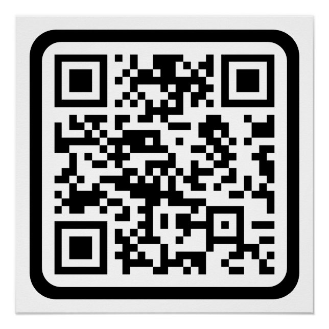 Bearbeitbarer moderner QR-Code | Schwarz Weiß oder Poster (Vorderseite)