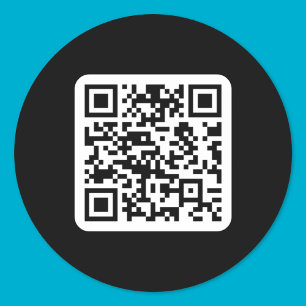 Bearbeitbarer moderner QR-Code   Schwarz Weiß oder Runder Aufkleber
