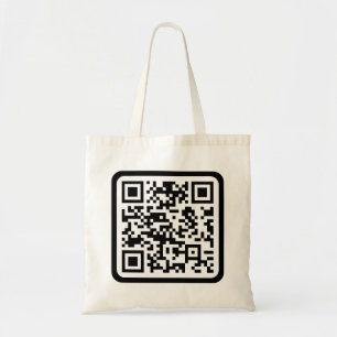 Bearbeitbarer moderner QR-Code Schwarz Weiß oder Tragetasche