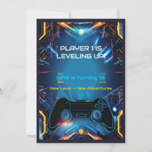 Bearbeitbarer Name Alter Kinder Gamer Party-Einlad Einladung