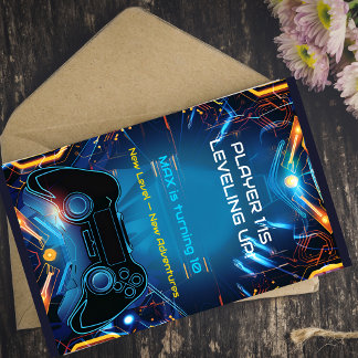 Bearbeitbarer Name Alter Kinder Gamer Party-Einlad Einladung
