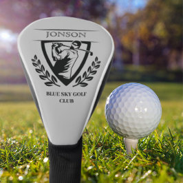 Bearbeitbarer Name des Golfspielers mit Clubname Golf Headcover