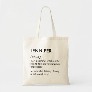 Bearbeitbarer Name Jennifer Definition, benutzerde Tragetasche