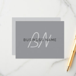 Bearbeitbarer Name oder Gruß | Schwarz & Dunkelgra Begleitkarte