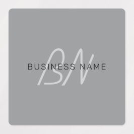 Bearbeitbarer Name oder Gruß | Schwarz & Dunkelgra Etiketten