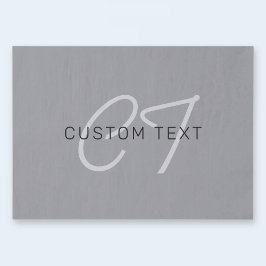 Bearbeitbarer Name oder Gruß | Schwarz & Dunkelgra Seidenpapier