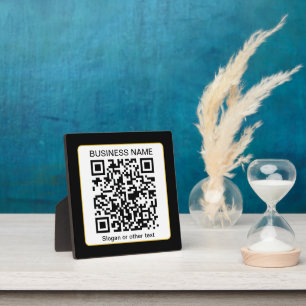 Bearbeitbarer QR-Code für Scanner + Ihr Firmenname Fotoplatte
