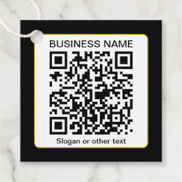 Bearbeitbarer QR-Code für Scanner + Ihr Firmenname Geschenkanhänger