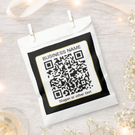 Bearbeitbarer QR-Code für Scanner + Ihr Firmenname Geschenktütchen