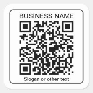 Bearbeitbarer QR-Code für Scanner + Ihr Firmenname Quadratischer Aufkleber