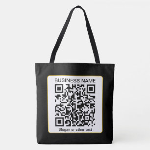 Bearbeitbarer QR-Code für Scanner + Ihr Firmenname Tasche