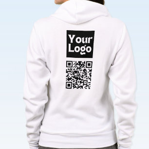 Bearbeitbarer QR-Code & Ihr Firmenlogo oder Bild Hoodie