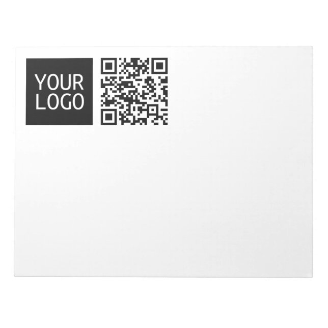 Bearbeitbarer QR-Code & Ihr Firmenlogo oder Bild Notizblock (Vorderseite)