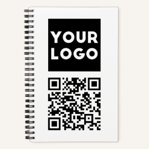 Bearbeitbarer QR-Code & Ihr Firmenlogo oder Bild Notizbuch