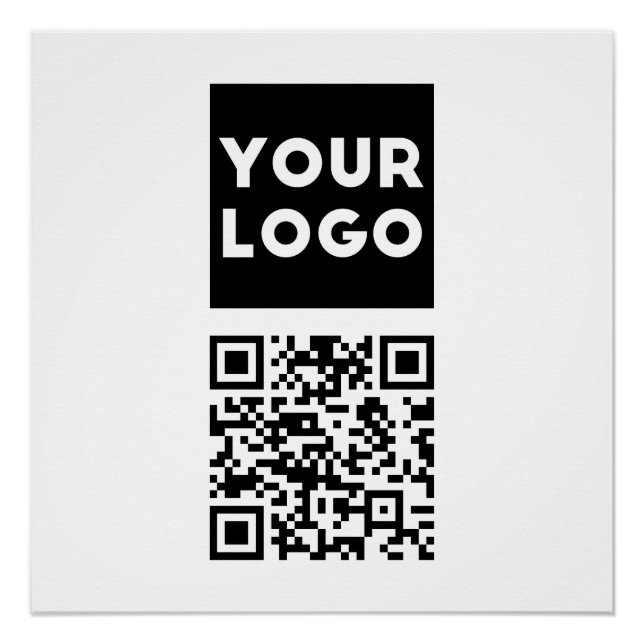Bearbeitbarer QR-Code & Ihr Firmenlogo oder Bild Poster (Vorderseite)