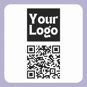 Bearbeitbarer QR-Code & Ihr Firmenlogo oder Bild Quadratischer Aufkleber