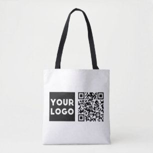 Bearbeitbarer QR-Code & Ihr Firmenlogo oder Bild Tasche