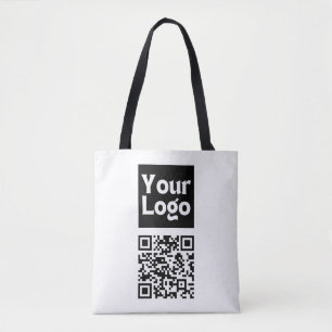 Bearbeitbarer QR-Code & Ihr Firmenlogo oder Bild Tasche