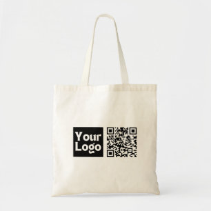 Bearbeitbarer QR-Code & Ihr Firmenlogo oder Bild Tragetasche