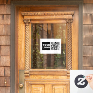 Bearbeitbarer QR-Code & Ihr Geschäft-Logo oder Bil Fensteraufkleber