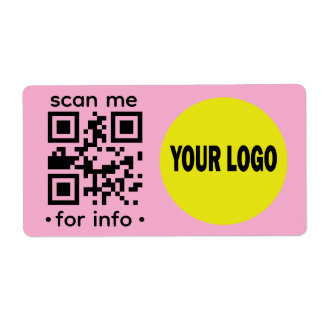 Bearbeitbarer QR-Code-Logo Moderne Rosa-Schwarze G