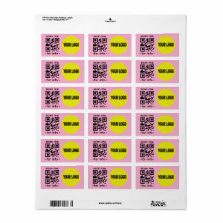 Bearbeitbarer QR-Code-Logo Moderne Rosa-Schwarze G Adressaufkleber