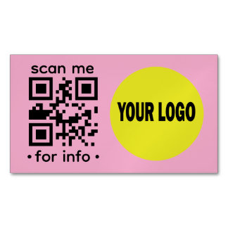 Bearbeitbarer QR-Code-Logo Moderne Rosa-Schwarze G Magnetische Visitenkarte