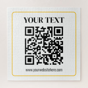 Bearbeitbarer QR-Code & Text mit gelber Goldumrand