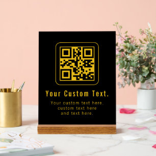 Bearbeitbarer QR-Code & Textvorlage   Schwarz & Go Acrylschild